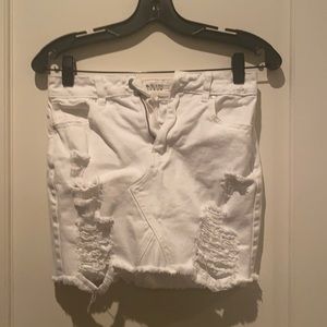 white jean skirt